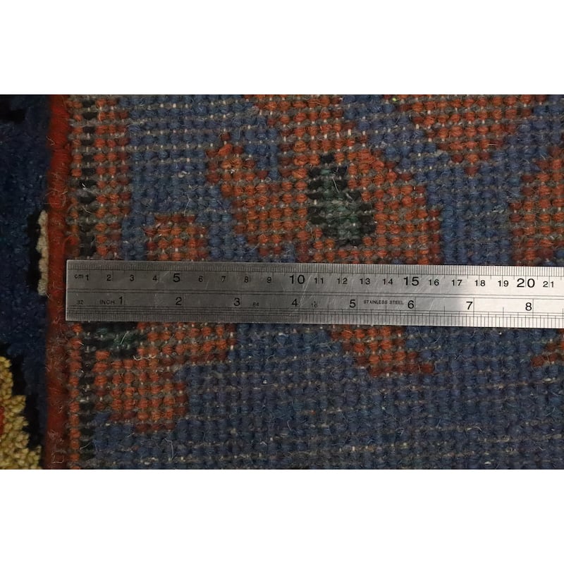 Hand Knotted Oriental 100% Wool Carpet Traditional All-Over Navy Blue & Blues Ziegler Area Rug - 13' 11'' X 9' 11''