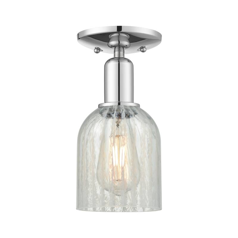 Innovations Lighting Endless Possibilities Arcadia - Caledonia - 1 Light 5" Semi-Flush Mount with Mouchette Shade - Mouchette/Polished Chrome