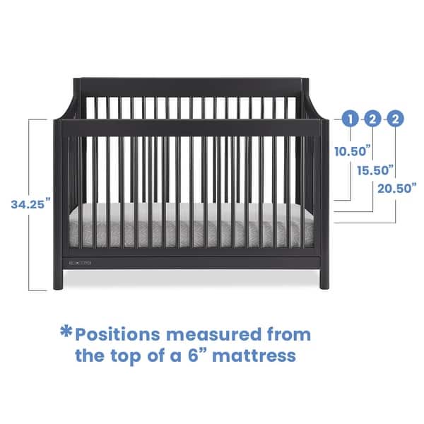 dimension image slide 2 of 4, Brooks 6-in-1 Convertible Crib - Greenguard Gold Certified