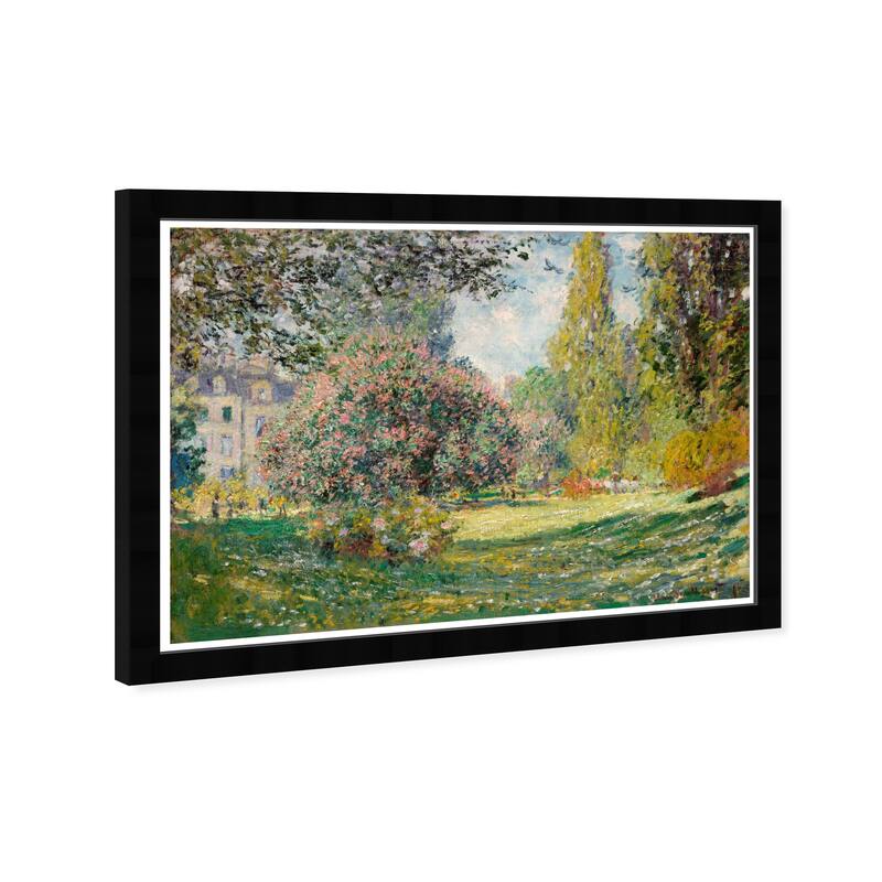 Wynwood Studio Prints Floral and Botanical Monet - The Parc Monceau Landscape Green and Traditional Wall Art Canvas Print