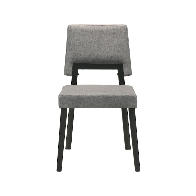 Black/Charcoal Gray Fabric Upholstered Wood Frame Dining Chair, Set of 2, Sturdy Dining Chair for Dining Rooms - 15.5