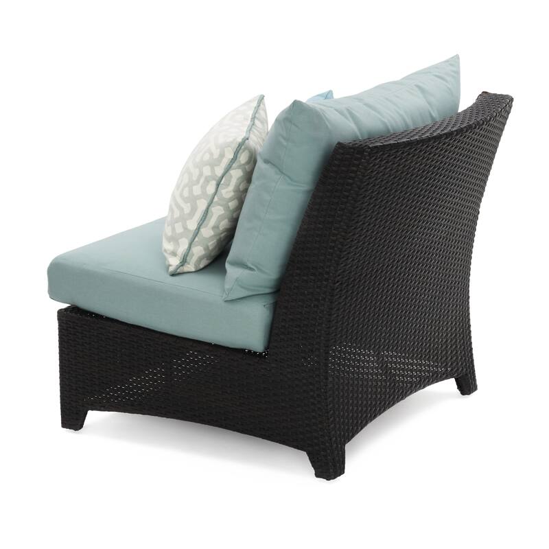 Deco 6 Piece Sunbrella Outdoor Patio Sectional & Table Set