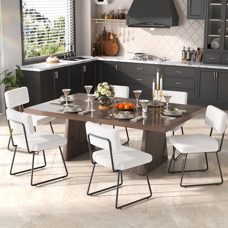 Modern Set of 2/4/6/8 Dining Chairs Upholstered Chairs with Open Back for Dining Room and Kitchen