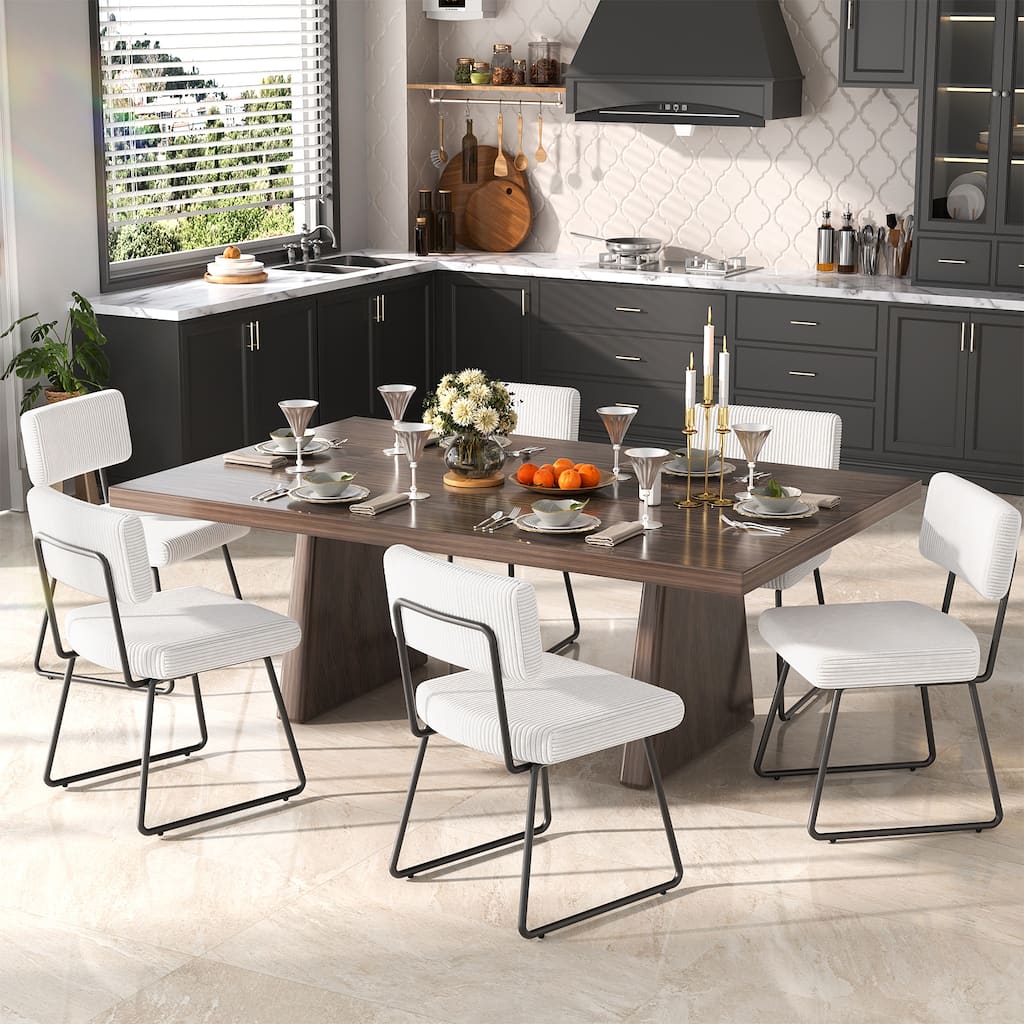 Modern Set of 2/4/6/8 Dining Chairs Upholstered Chairs with Open Back for Dining Room and Kitchen