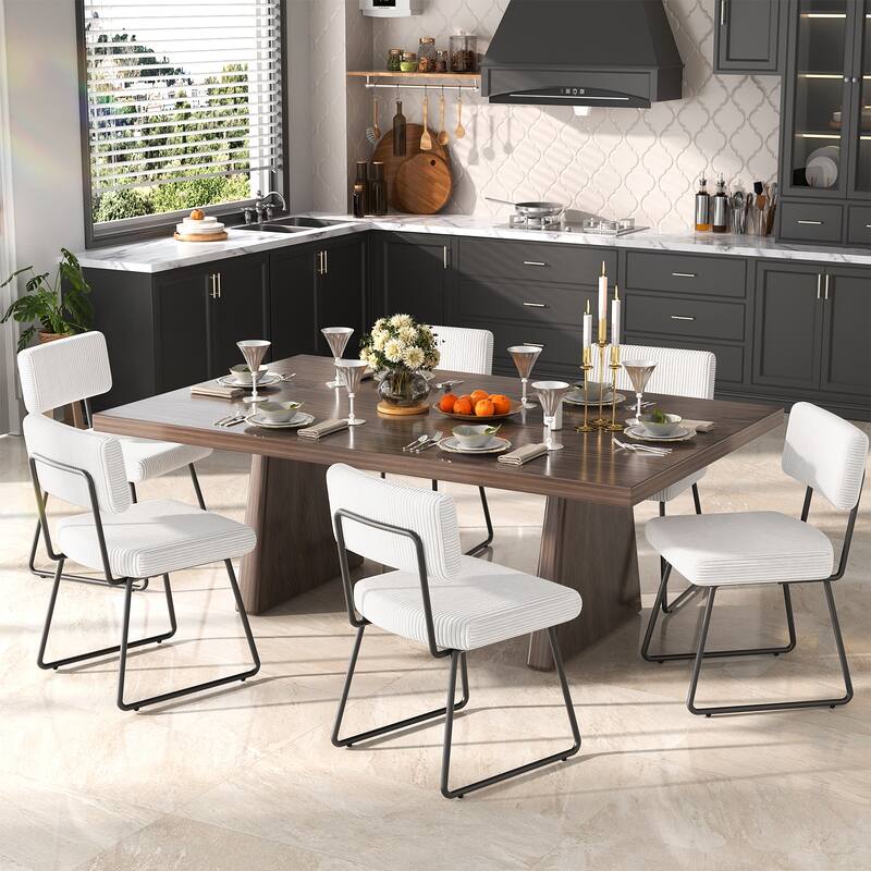 Modern Set of 2/4/6/8 Dining Chairs Upholstered Chairs with Open Back for Dining Room and Kitchen