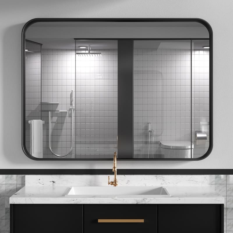 Modern Wall Mirrors Bathroom Mirrors Vanity Mirrors with Iron Framed for Multi Scenes(1 Piece) - 30 X 40 INCHES - Black