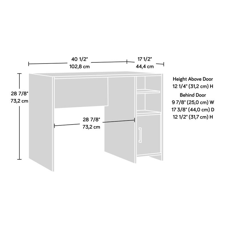 Engineered Wood Transitional Desk with Storage