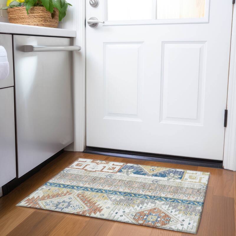 Premium Washable Super Soft Boho Global Aniston Mayfield Rug - Ivory - 1'8" x 2'6"