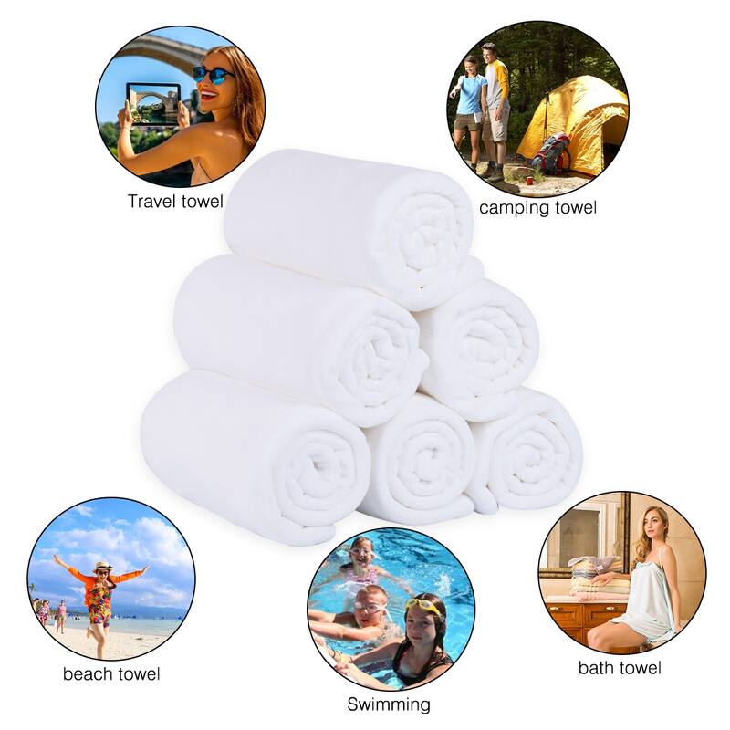 Superior 6-Piece Towel Set Bath Towel 27" x 55" Fast Drying - 27"x55"