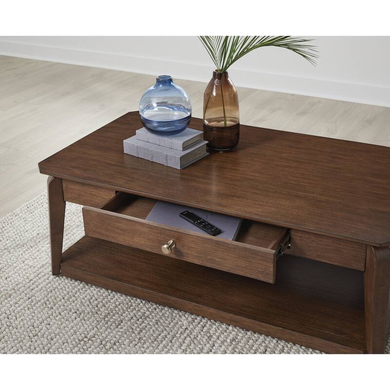 Signature Design by Ashley Trenmour Brown Coffee Table - 50"W x 28"D x 18"H