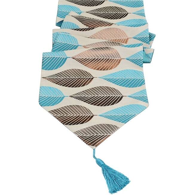 Jacquard Table Runners For Home Decorative Coffee Table 13"x48" Blue