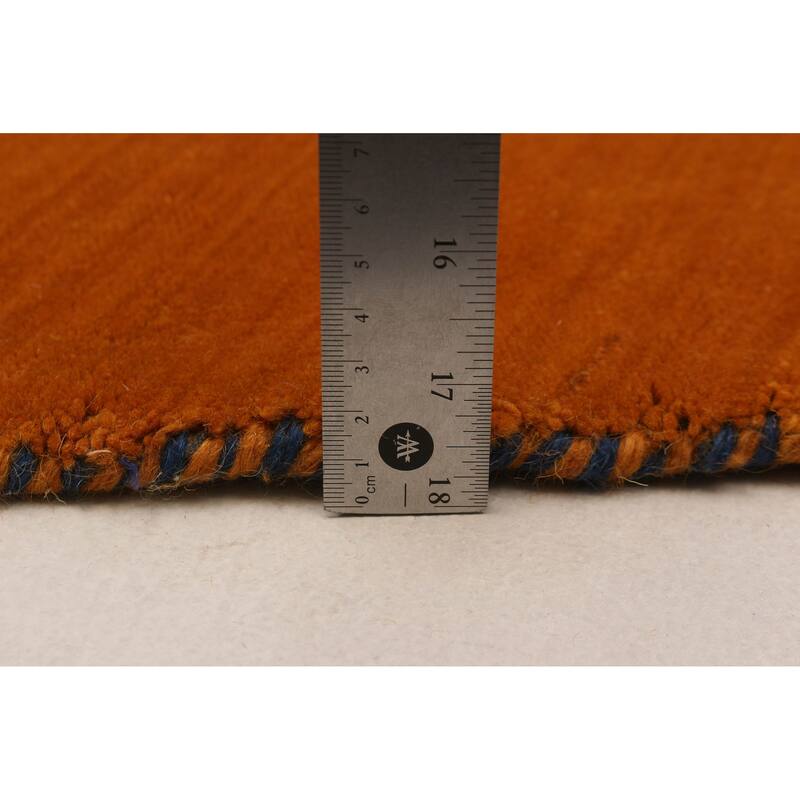 Kashkuli Gabbeh Orange Rug 8'2" x 8'2" - 8'2 x 8'2