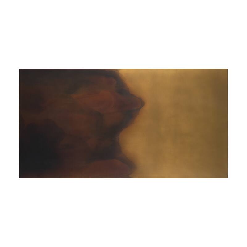 Rios Gold and Red Painted w/ Acid Wash Metal Wall Art