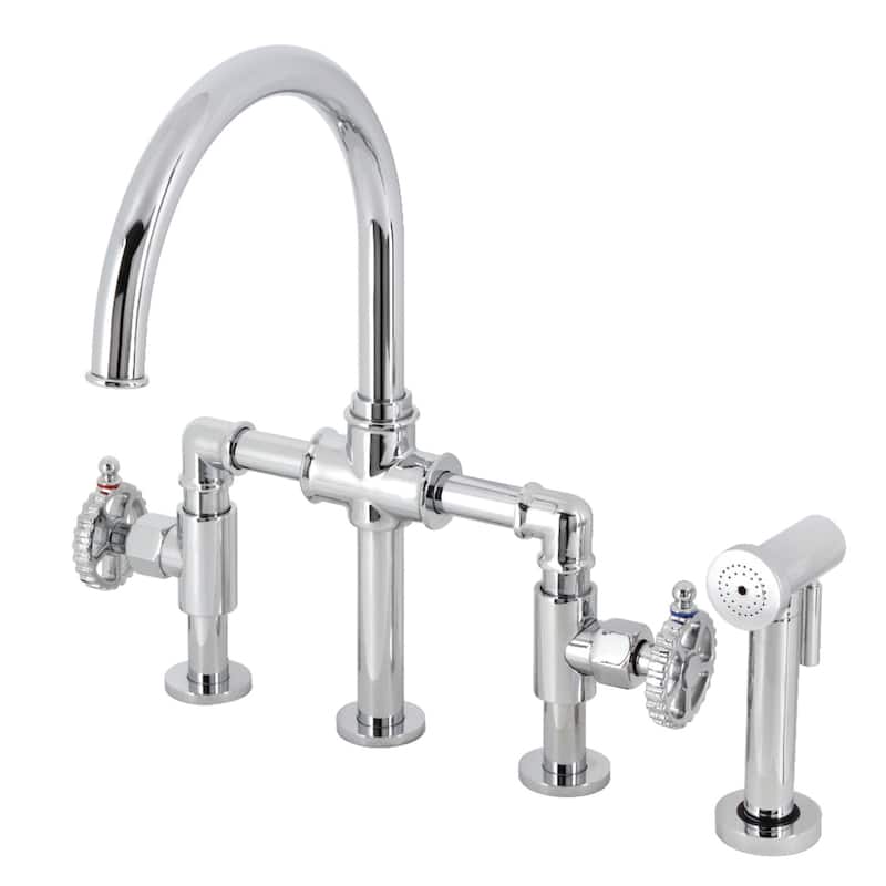 Kingston Brass Fuller Bridge Kitchen Faucet - Polished Chrome