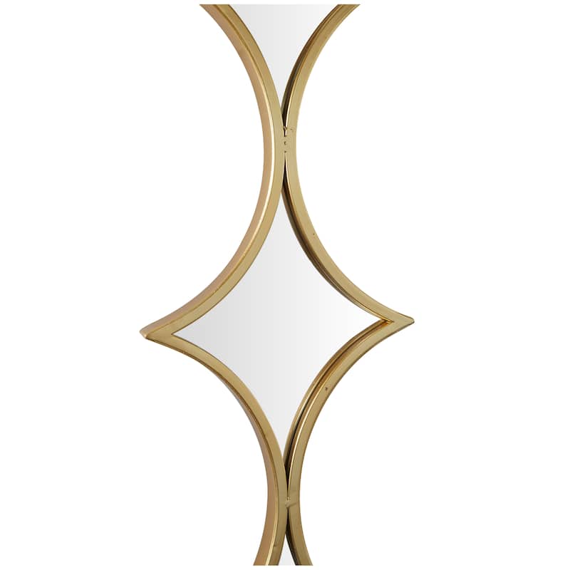 Metal Slim Stacked Chain 5 Layer Wall Mirror with Various Pattern and Foil Detailing - Silver, Gold, or Black
