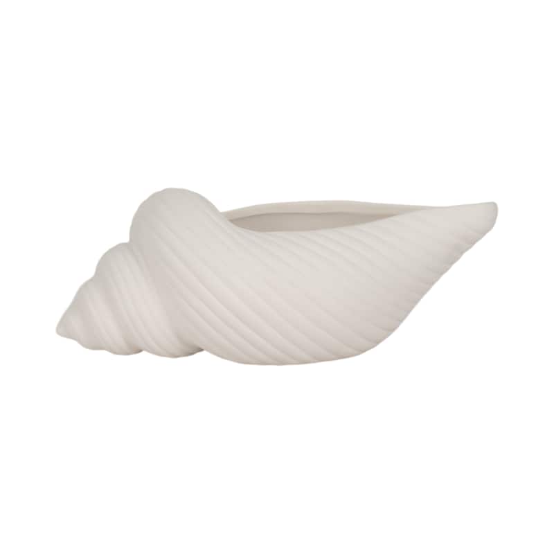 Sagebrook Home Stoneware White Coastal Novelty Shell Planter - 9" x 5" x 4"