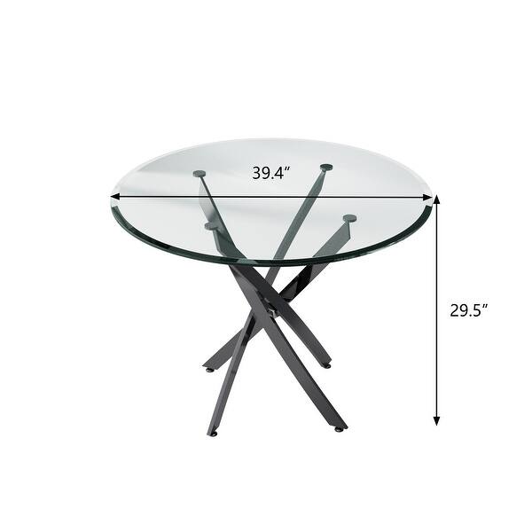 Artisan Modern Small Round Tempered Glass Top Dining Table Bed Bath & Beyond 36484241