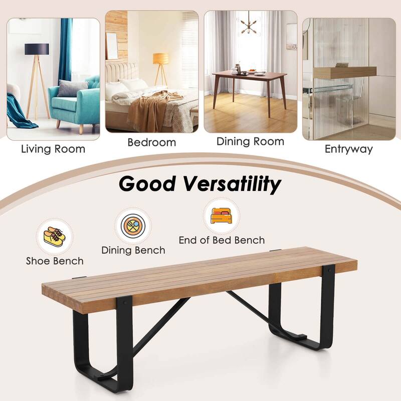 Costway 60" Long Hallway Bench Entryway Bench with Metal Frame - See Details