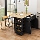 preview thumbnail 40 of 41, Rolling Kitchen Island on Wheels, Drop Leaf Kitchen Cart with Seating, Breakfast Bar Set with 2 Bar Stools and Wine Storage