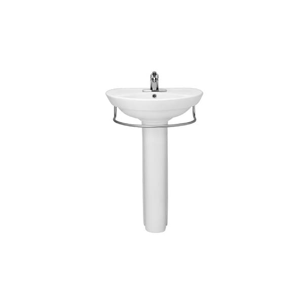 American Standard 268 008 Ravenna 24 1 2in Pedestal Bathroom Sink Only With Overflow White