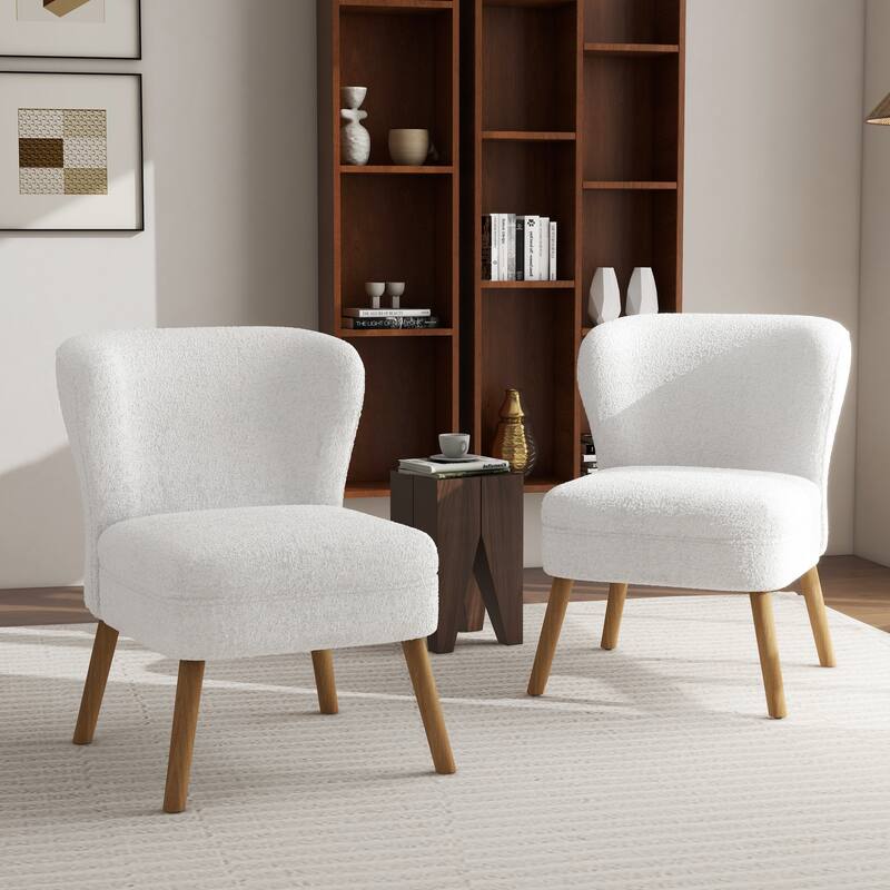 2SET Mid Century Linen Accent Chair