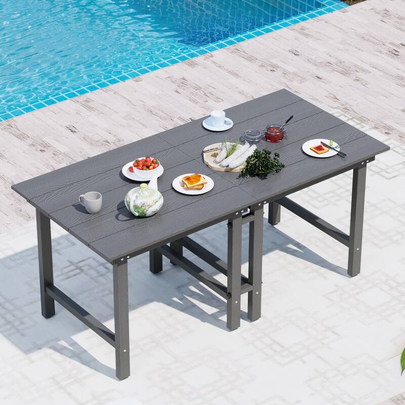 Outdoor Dining Table 2-in-1 Modular Table - Grey