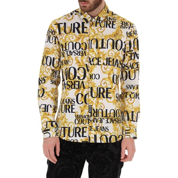 baroque print shirt mens