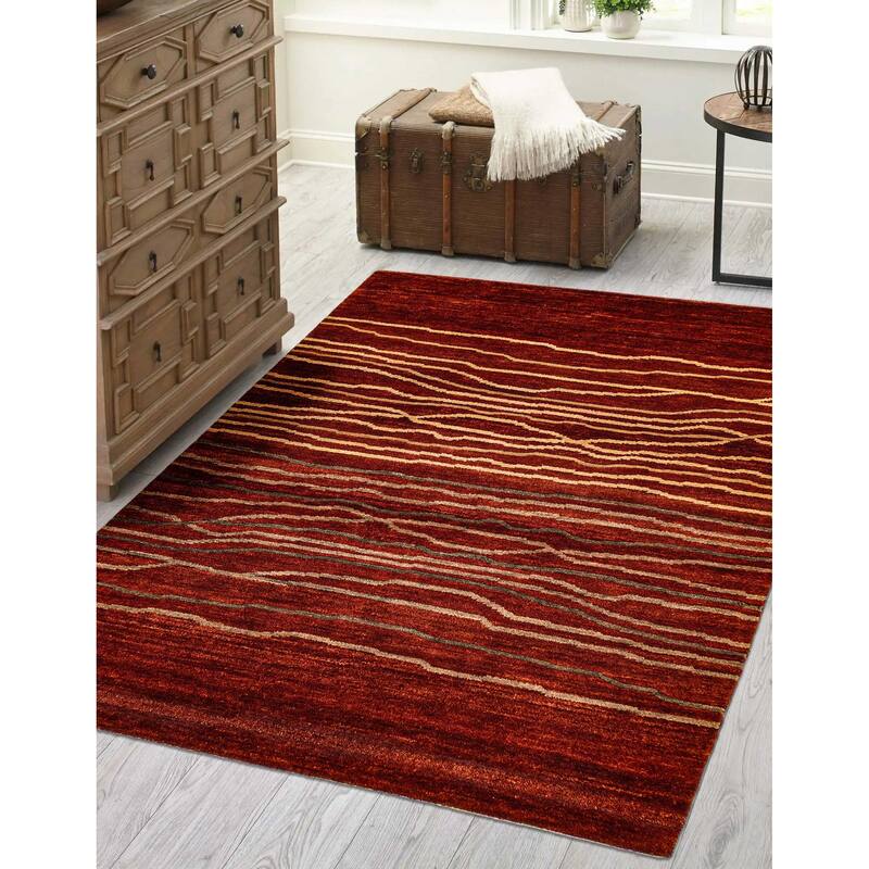 ECARPETGALLERY Hand-knotted Peshawar Ziegler Dark Copper Wool Rug - 5'0 x 7'0