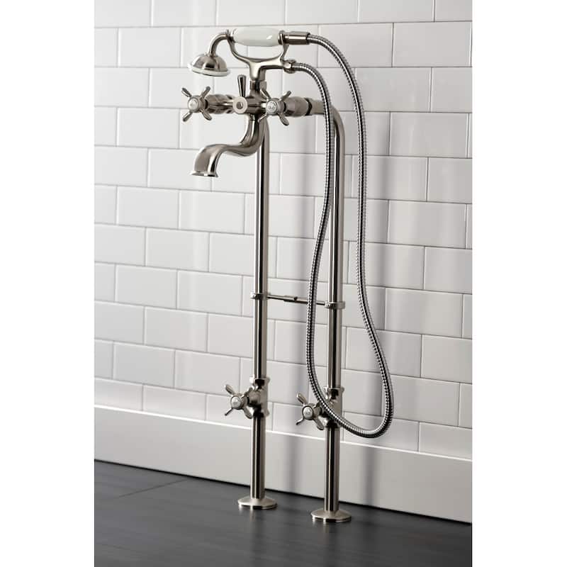 Essex Freestanding Clawfoot Tub Faucet Package with Supply Line in Matte Black