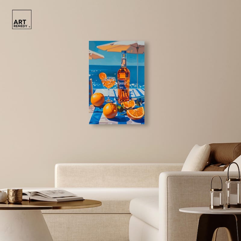Coastal Aperol Canvas by Art Remedy, Gallery Wrapped
