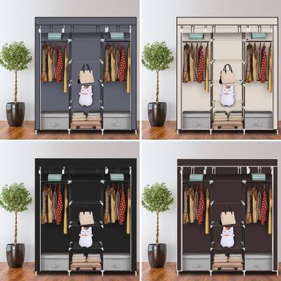 69" Indoor Closet Wardrobe Storage Organizer with Rod