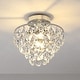 preview thumbnail 17 of 23, WINGBO Small Crystal Ceiling Light Fixture Mini Semi Flush Mount...