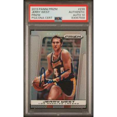 Jerry West 2013 Panini Silver Prizm Signed Card #239 Auto Graded PSA 10 83067558 - 8'6" x 11'6"