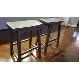 Salvador II Saddle Seat 24-inch Counter Height Backless Stools (Set of 2) by iNSPIRE Q Classic