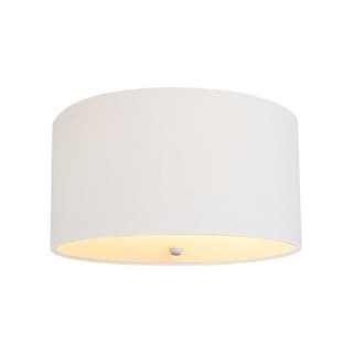 Moderne Flush Mount Conversion Kit 18"w White Linen Shallow Drum Lampshade