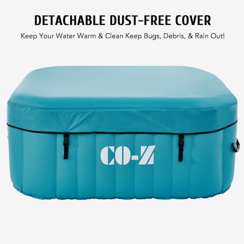 CO-Z Square Inflatable Hot Tub, 4 Person Blow Up Portable Hot Tub