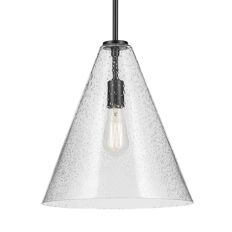 Kichler Lighting Everly 1-Light Cone Pendant Light with Seeded Glass