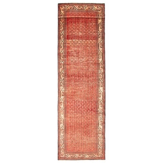 ECARPETGALLERY Hand-knotted Andelz Red Wool Rug - 3'5 x 13'7
