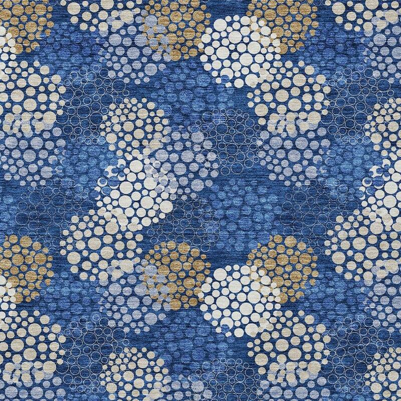 HomeRoots Polka Dot Transitional Rectangle Outdoor Rug