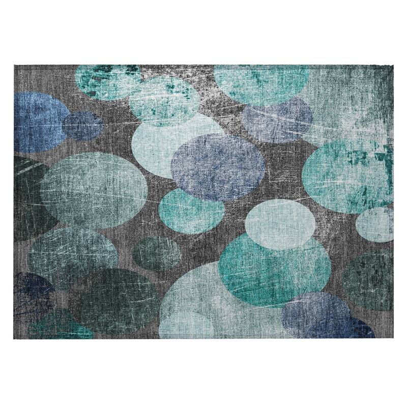 Allulo Contemporary Abstract Weather Resistant Timeless Fusion Runner Outdoor Rug