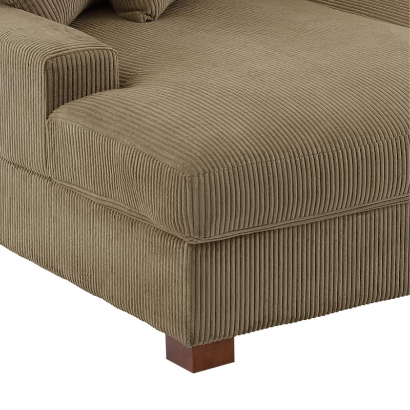 Corduroy Modular Couch Sectional Chaise Lounge Sofa