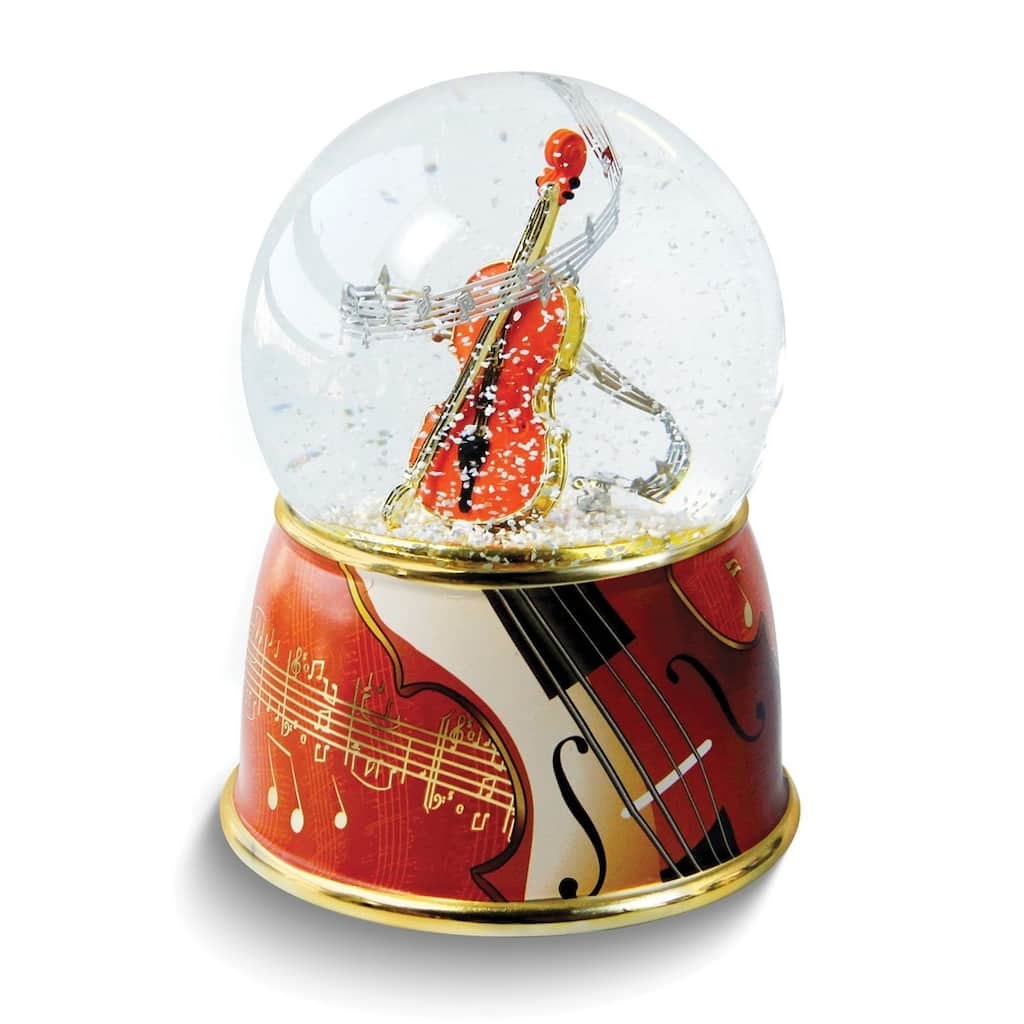 Curata Violin Musical (Plays The Spring) Glitter Waterglobe