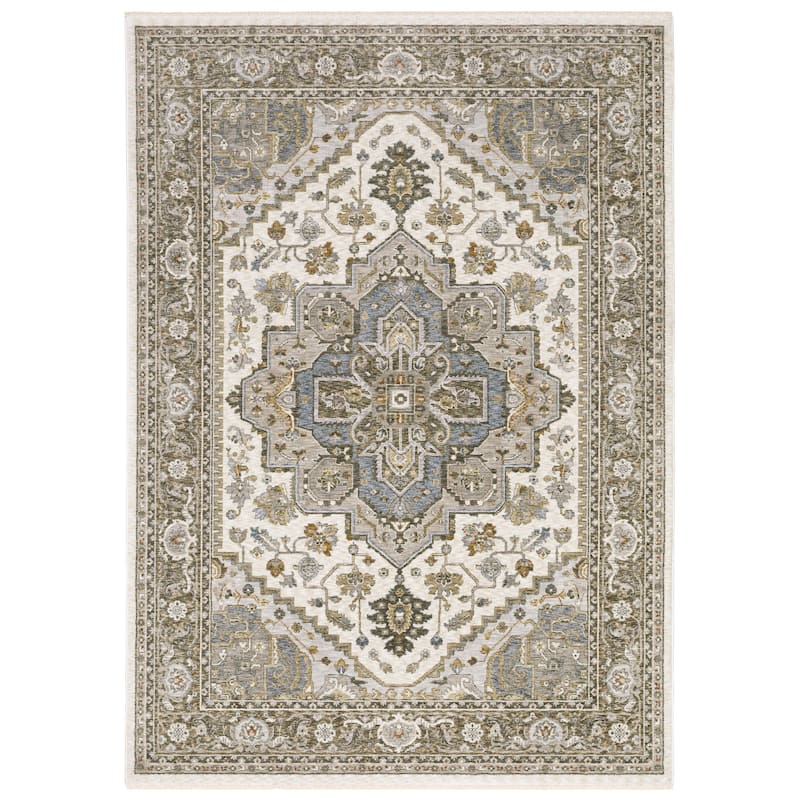 Style Haven Marley Traditions Center Medallion Ivory/ Gray Area Rug