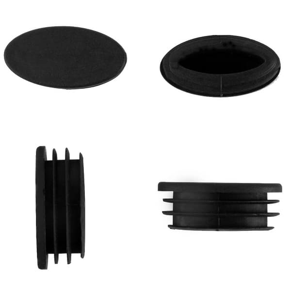 Table Leg Inset Table Chair Leg Feet Oval Pipe Tube Insert Black 20 x 40mm 20 Pcs - 1.6 ...