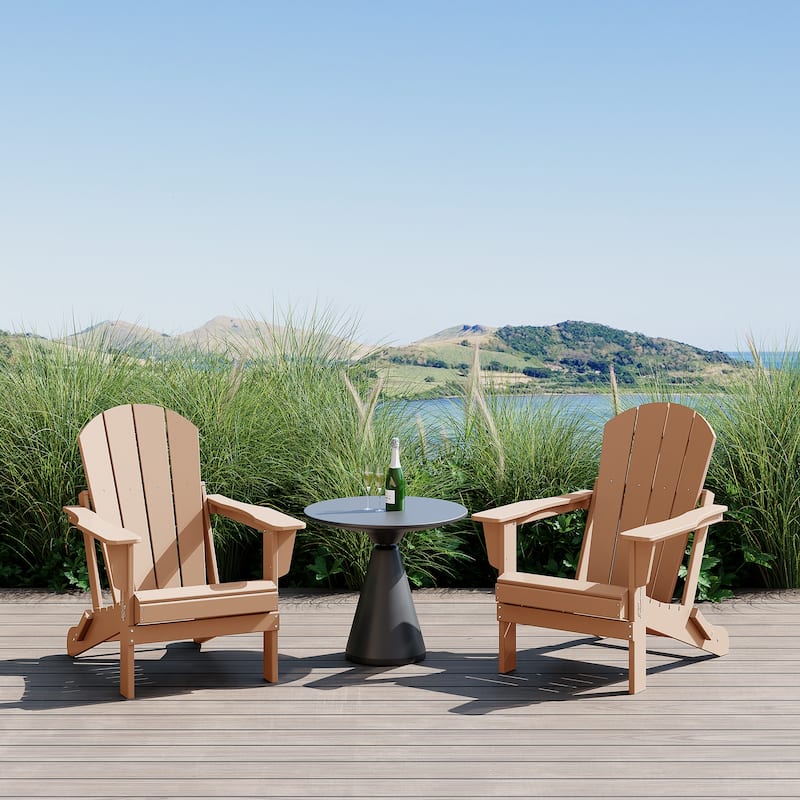 Polytrends Laguna Weather Resistant Outdoor Patio Folding Adirondack Chairs (Set of 2)