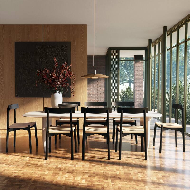 Poly & Bark Hamm Dining Chair - Solid Wood with Woven Seat