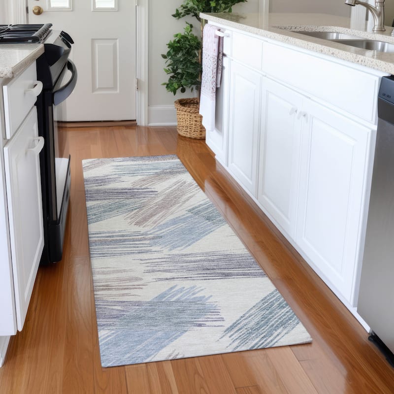Premium Washable Super Soft Contemporary Mayfield Rug - Ivory - 2'3" x 7'6"