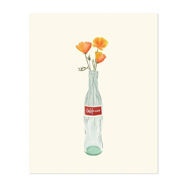 Shop Coca Cola Floral Botanical Flower Unframed Wall Art Print Poster Overstock 31465589