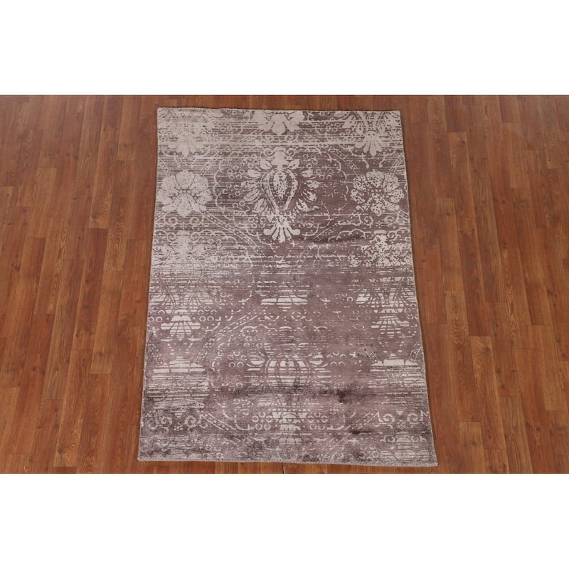 All-Over Abstract Indian Modern Area Accent Rug Handmade Wool Carpet - 3'7"x 5'4"