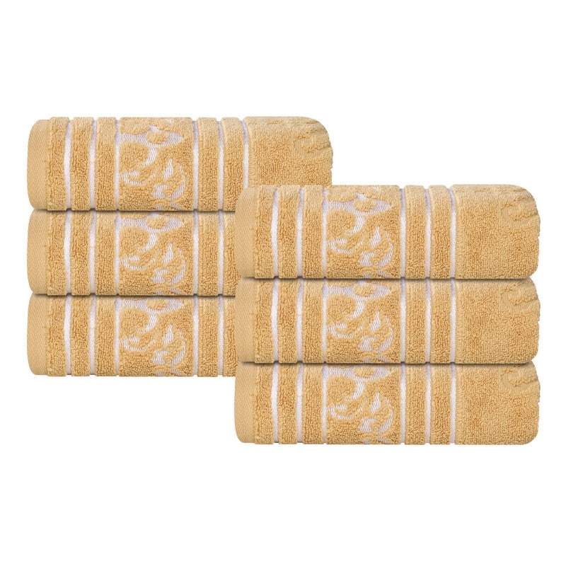 Superior Sadie Zero Twist Cotton Jacquard Hand Towel, Set of 6